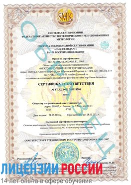 Образец сертификата соответствия Заречный Сертификат OHSAS 18001